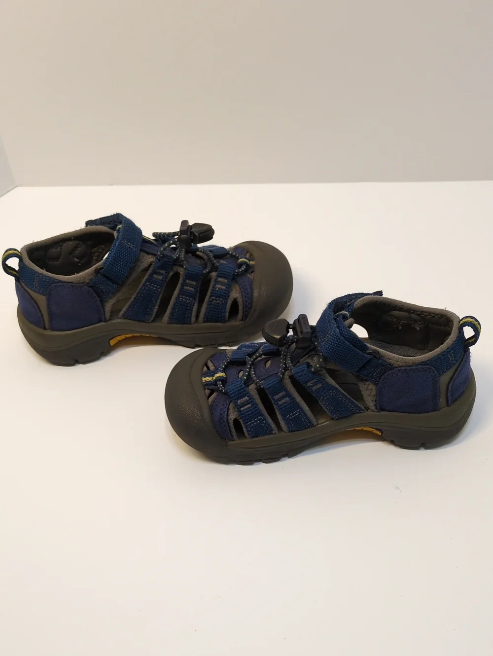 KEEN Newport H2 Waterproof Sandals Navy Blue Yellow Kids Toddler Size 11 US